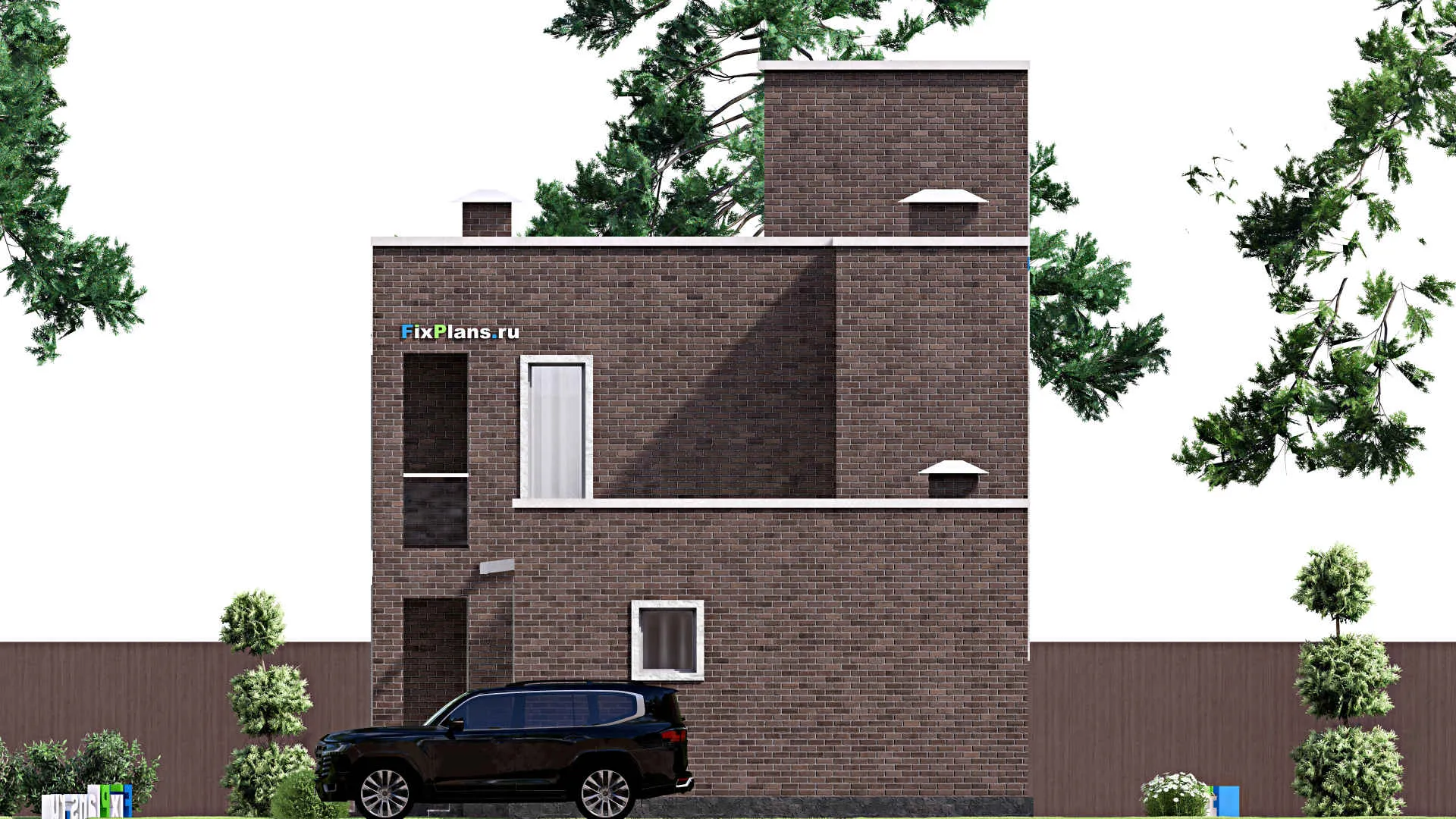 F-13805 - Планы двухэтажного дома 9 на 27, площадью 260 м² с террасой, балконом, баней и 4 спальнями