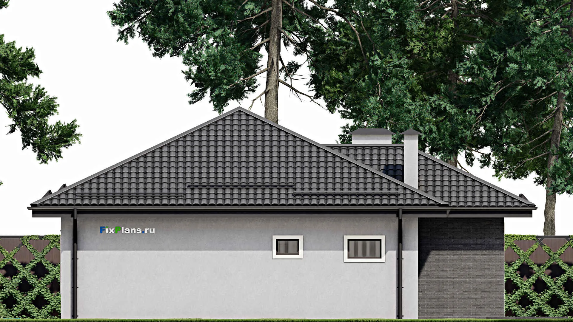 F-4373 - План одноэтажного дома 10 на 13, площадью 90 м² с 2 спальнями