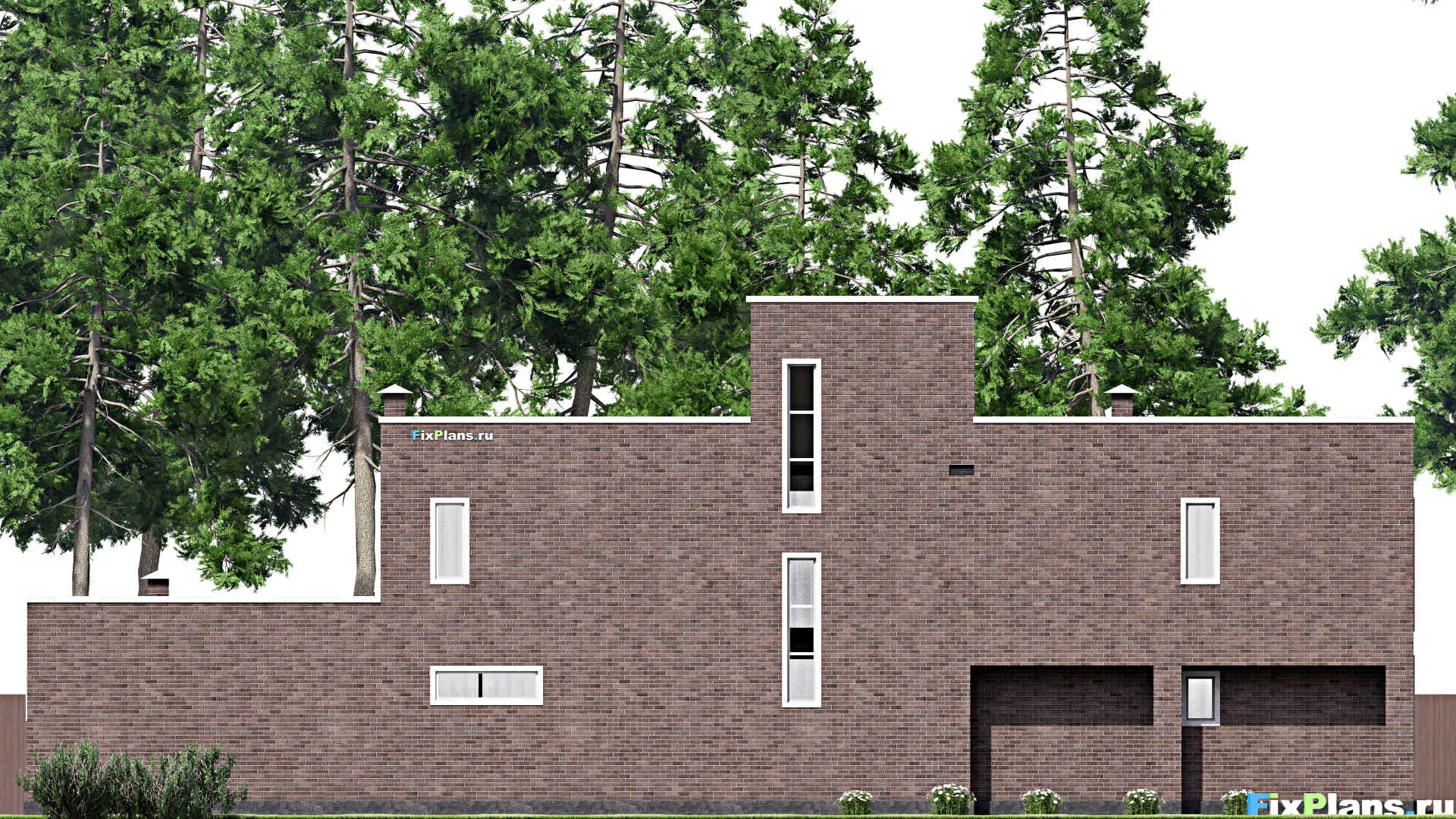 F-13805 - Планы двухэтажного дома 9 на 27, площадью 260 м² с террасой, балконом, баней и 4 спальнями