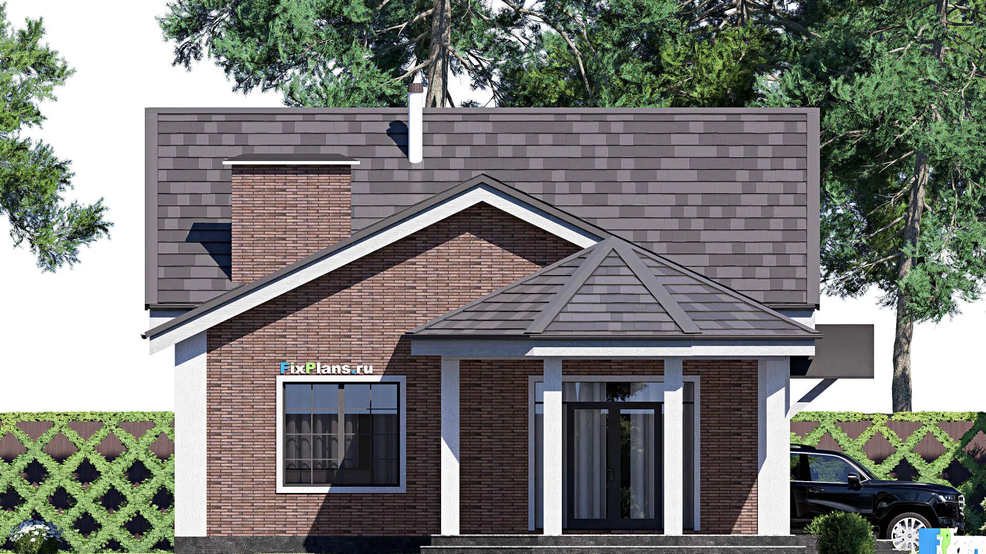 F-19448 - Проект дома с мансардой 12 на 19, площадью 180 м² с 4 спальнями