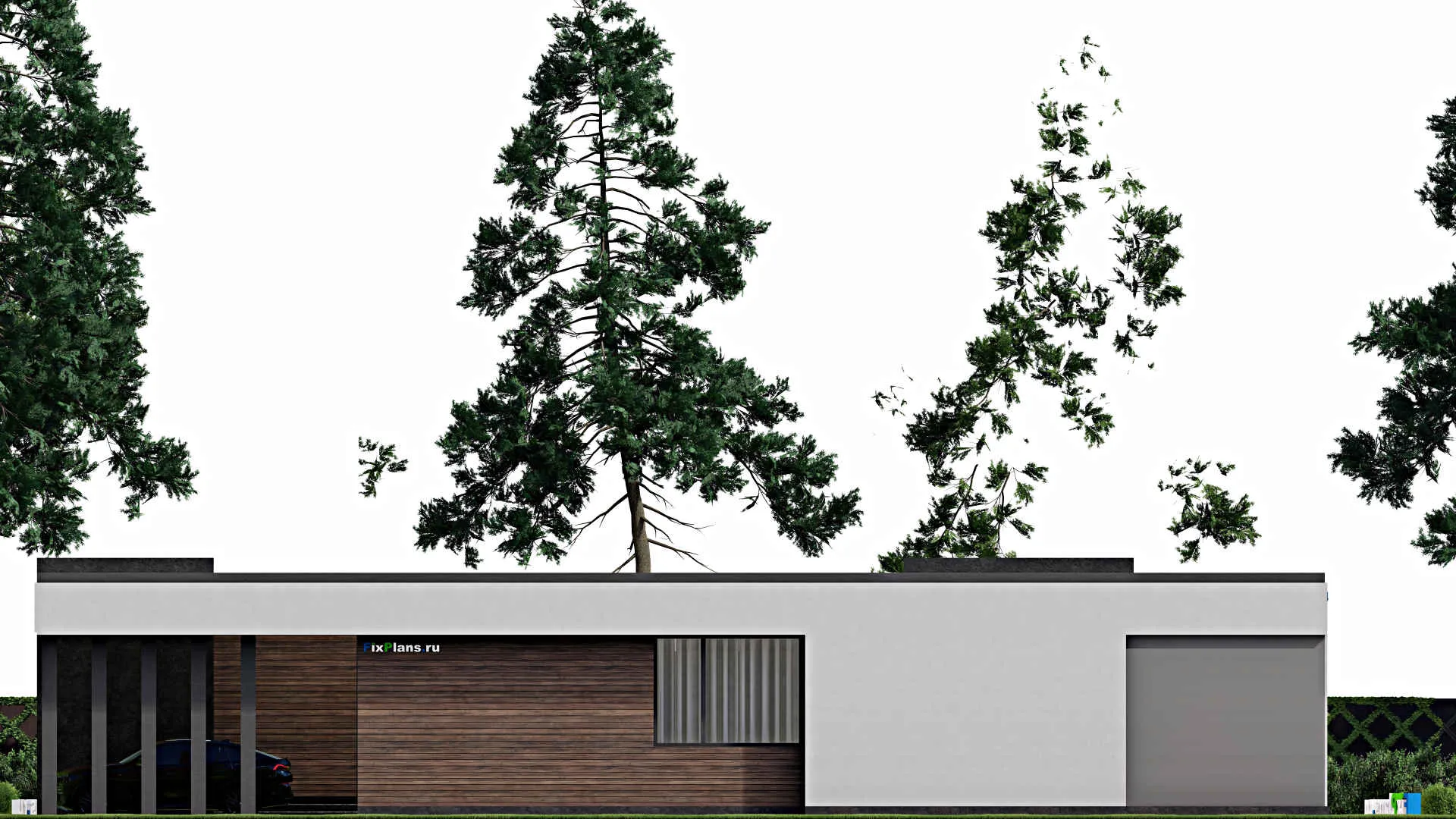 F-3158 - Проект одноэтажного дома 22 на 26, площадью 400 м² с террасой и 4 спальнями