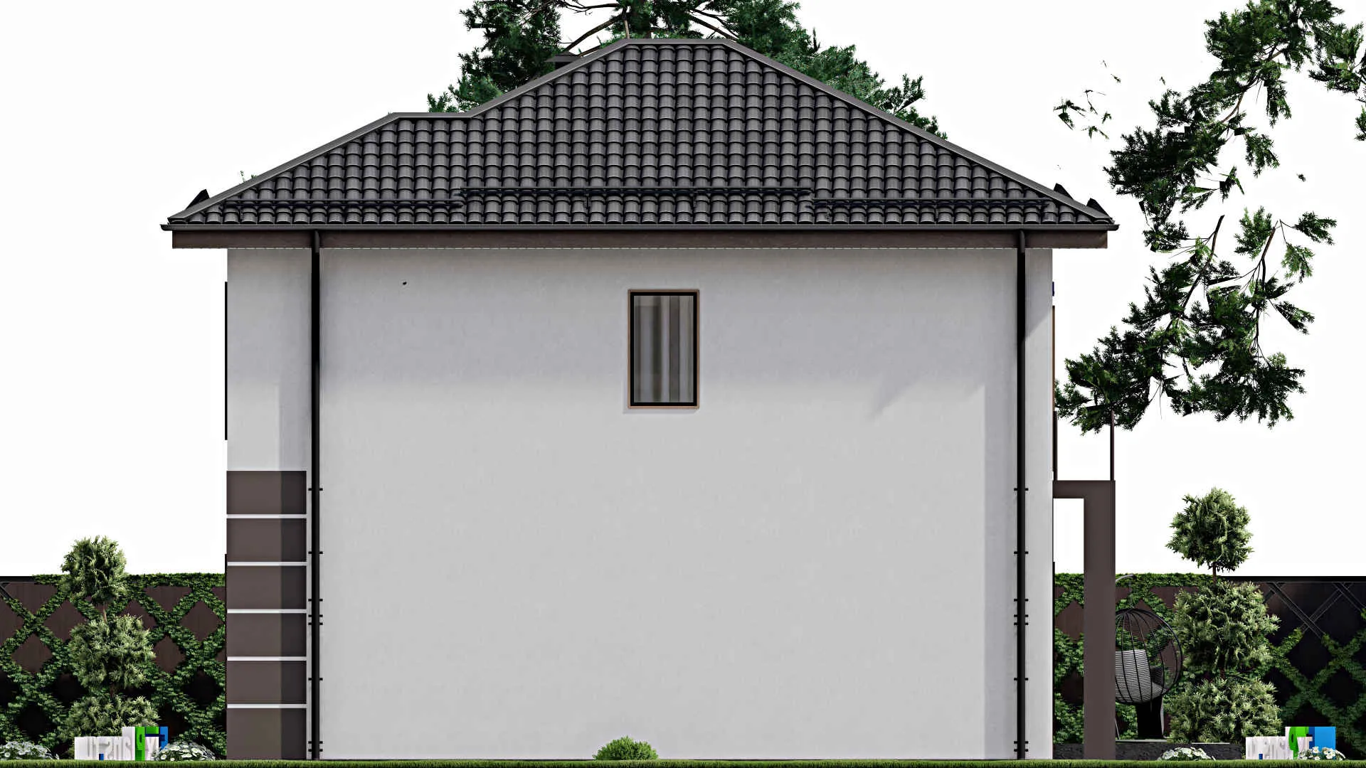 F-7253 - Проект двухэтажного дома 9 на 13, площадью 140 м² с террасой, балконом и 4 спальнями