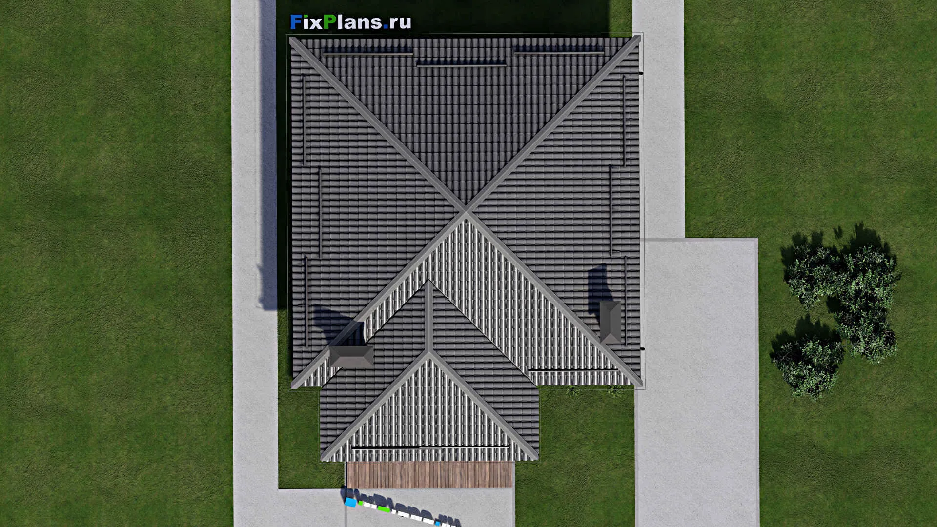 F-4373 - План одноэтажного дома 10 на 13, площадью 90 м² с 2 спальнями