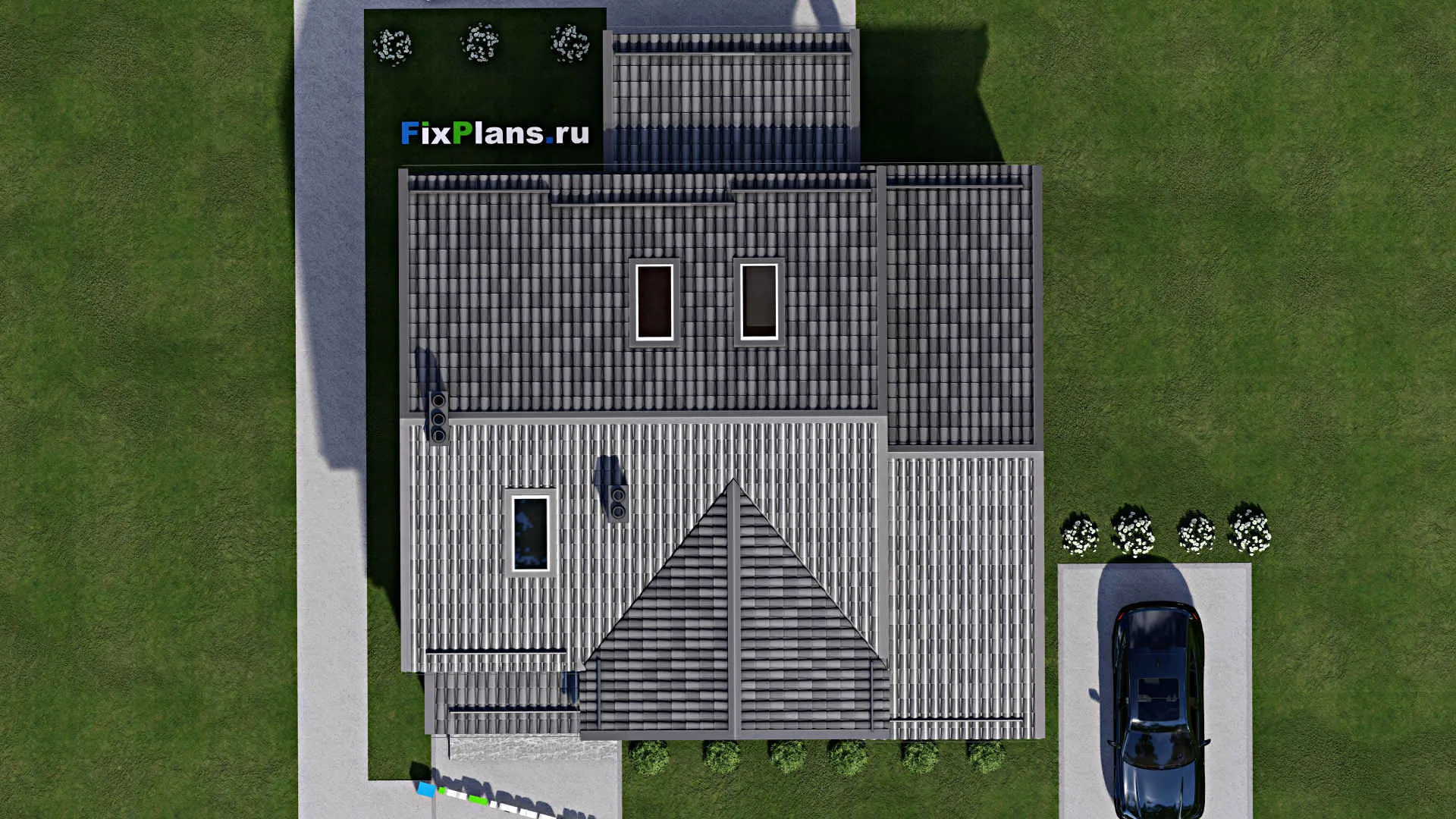 F-7460 - Проект дома с мансардой 12 на 13, площадью 190 м² с 5 спальнями