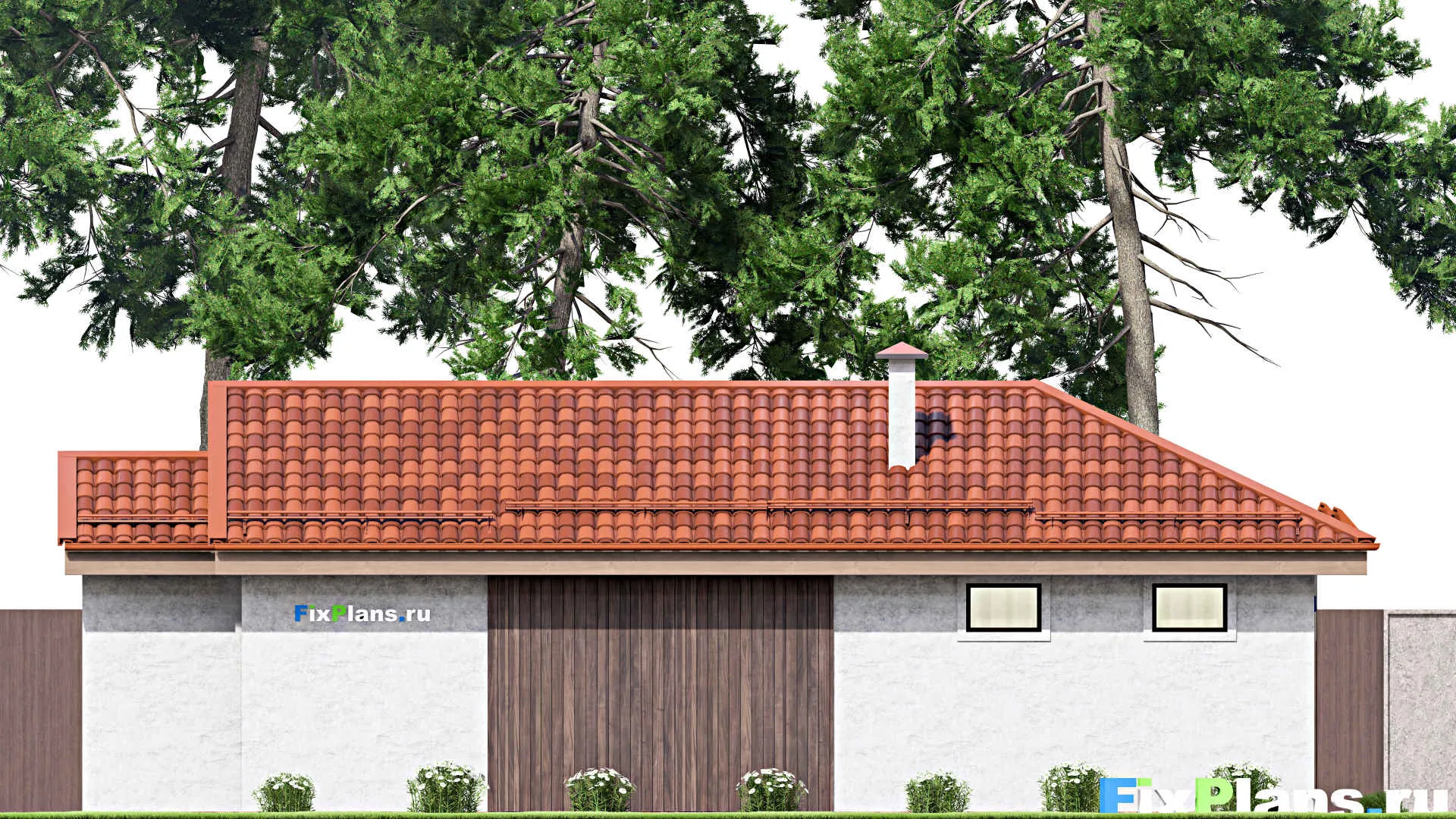 F-13976 - Проект бани 12 на 14, площадью 90 м² с терассой и санузлом