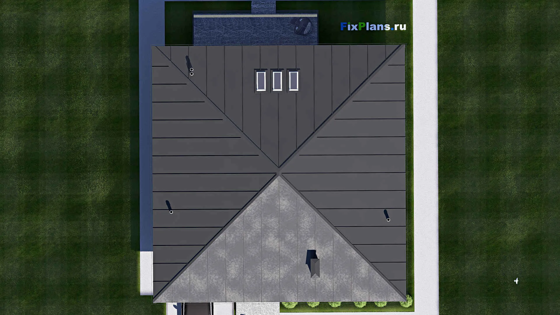 F-20708 - Проект одноэтажного дома 14 на 19, площадью 180 м² с террасой и 1 спальнями