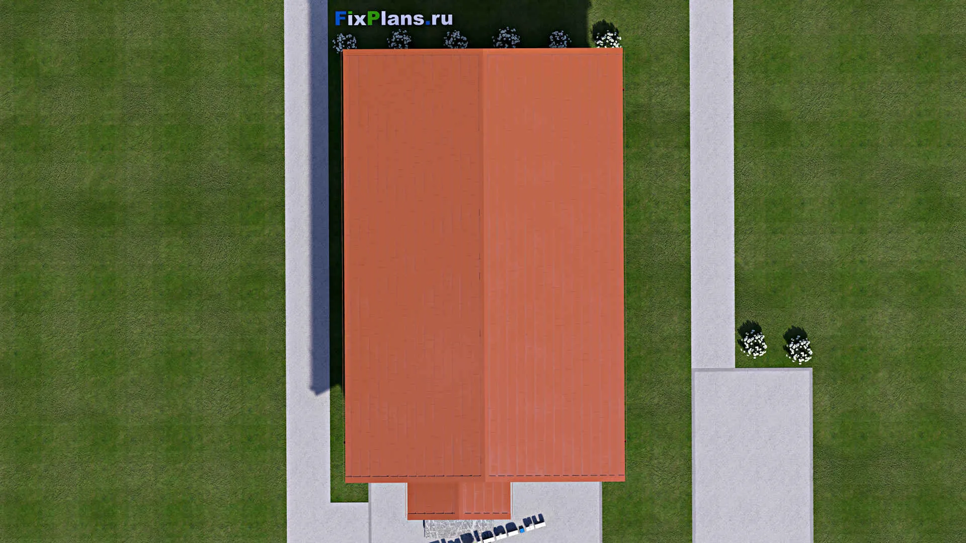 F-13427 - План одноэтажного дома 9 на 15, площадью 90 м² с 2 спальнями