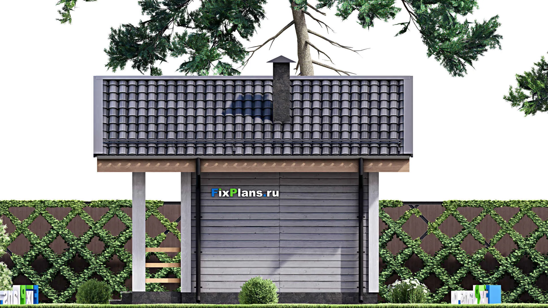 F-15677 - Проект бани 5 на 6, площадью 20 м² 