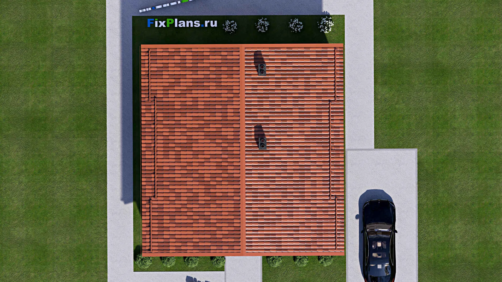 F-15155 - Проект бани 11 на 12, площадью 100 м² с комнатой отдыха, терассой и санузлом