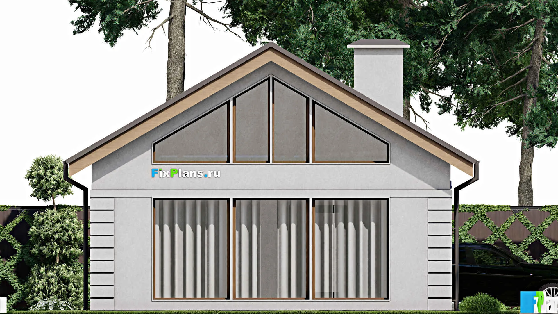 F-9260 - Проект одноэтажного дома 9 на 15, площадью 100 м² с 3 спальнями