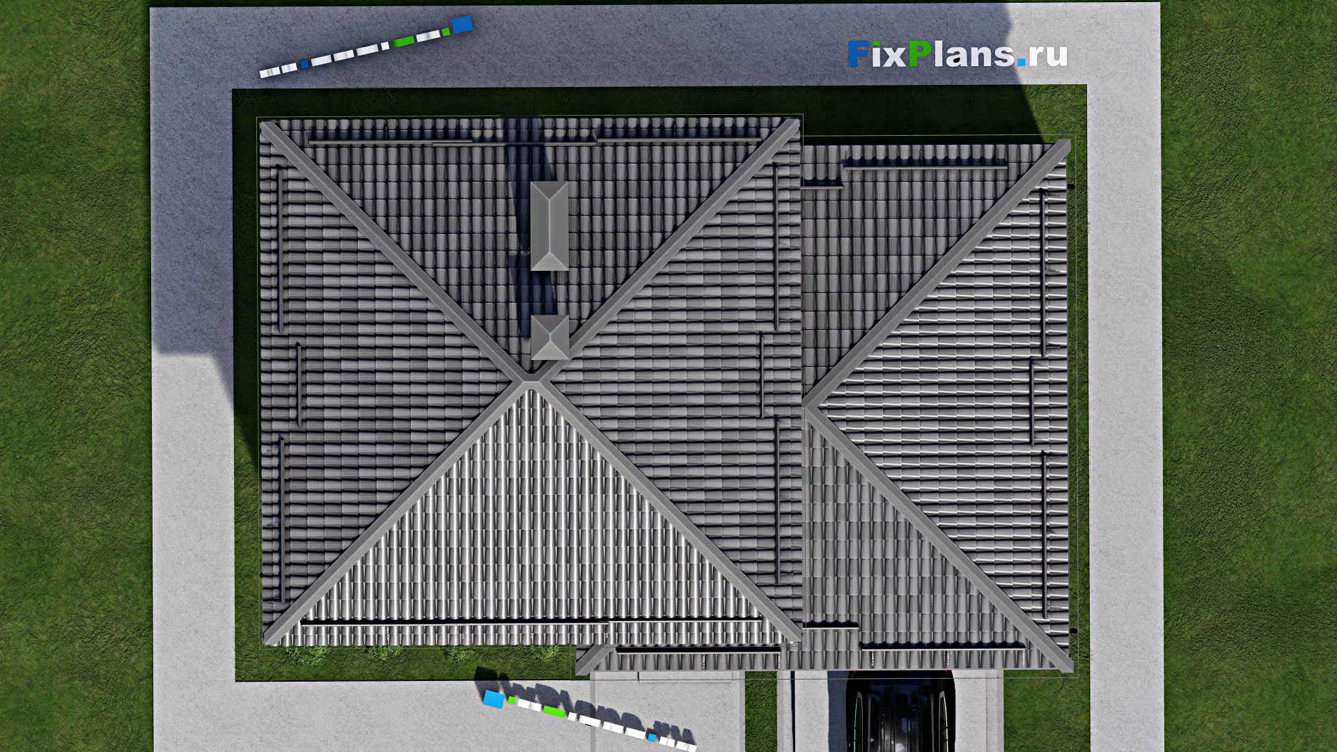 F-8486 - Планы двухэтажного дома 10 на 14, площадью 140 м² с гаражом на 2 машины и 3 спальнями