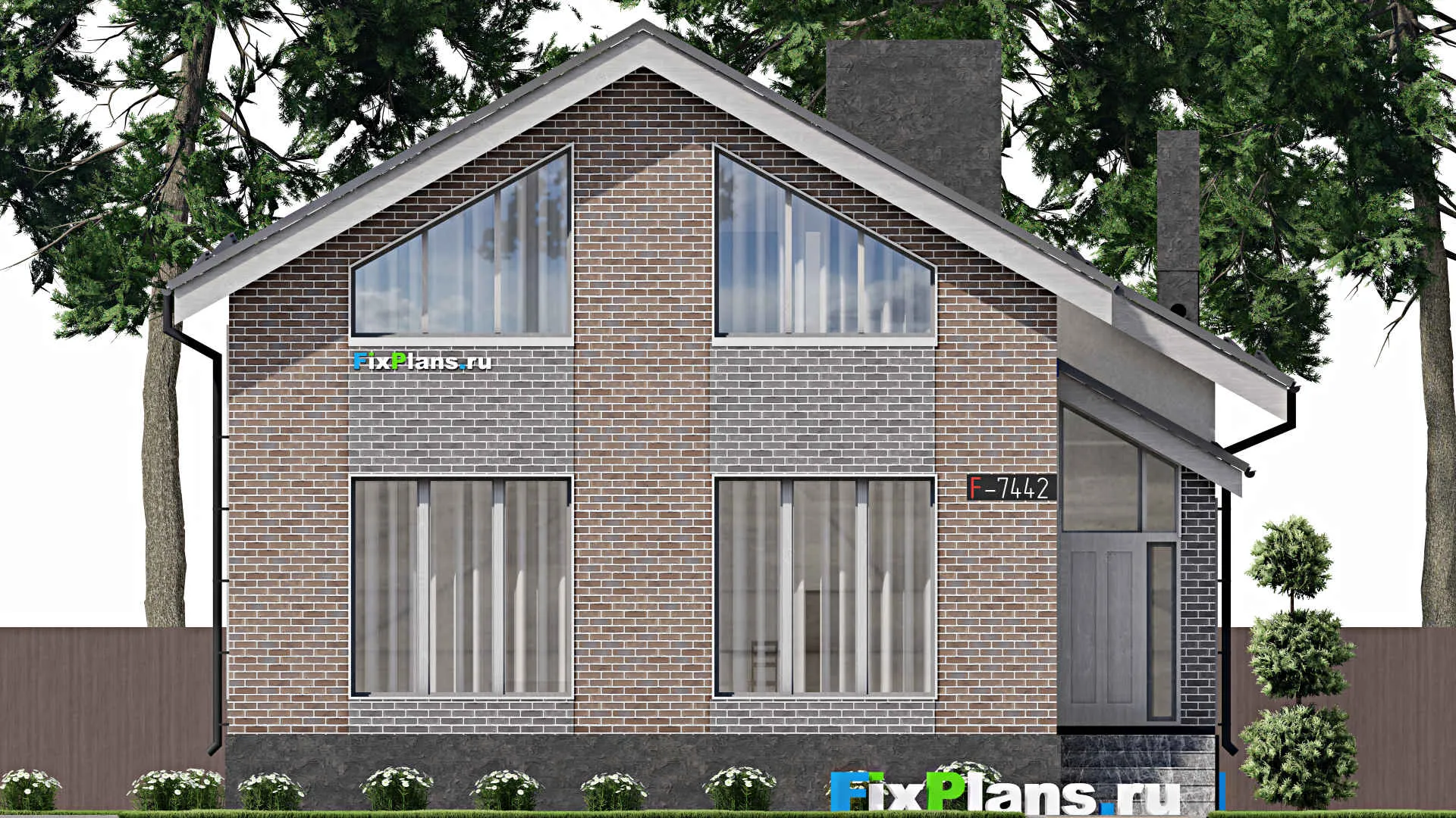 F-7442 - Проект дома с мансардой 11 на 13, площадью 150 м² с 4 спальнями