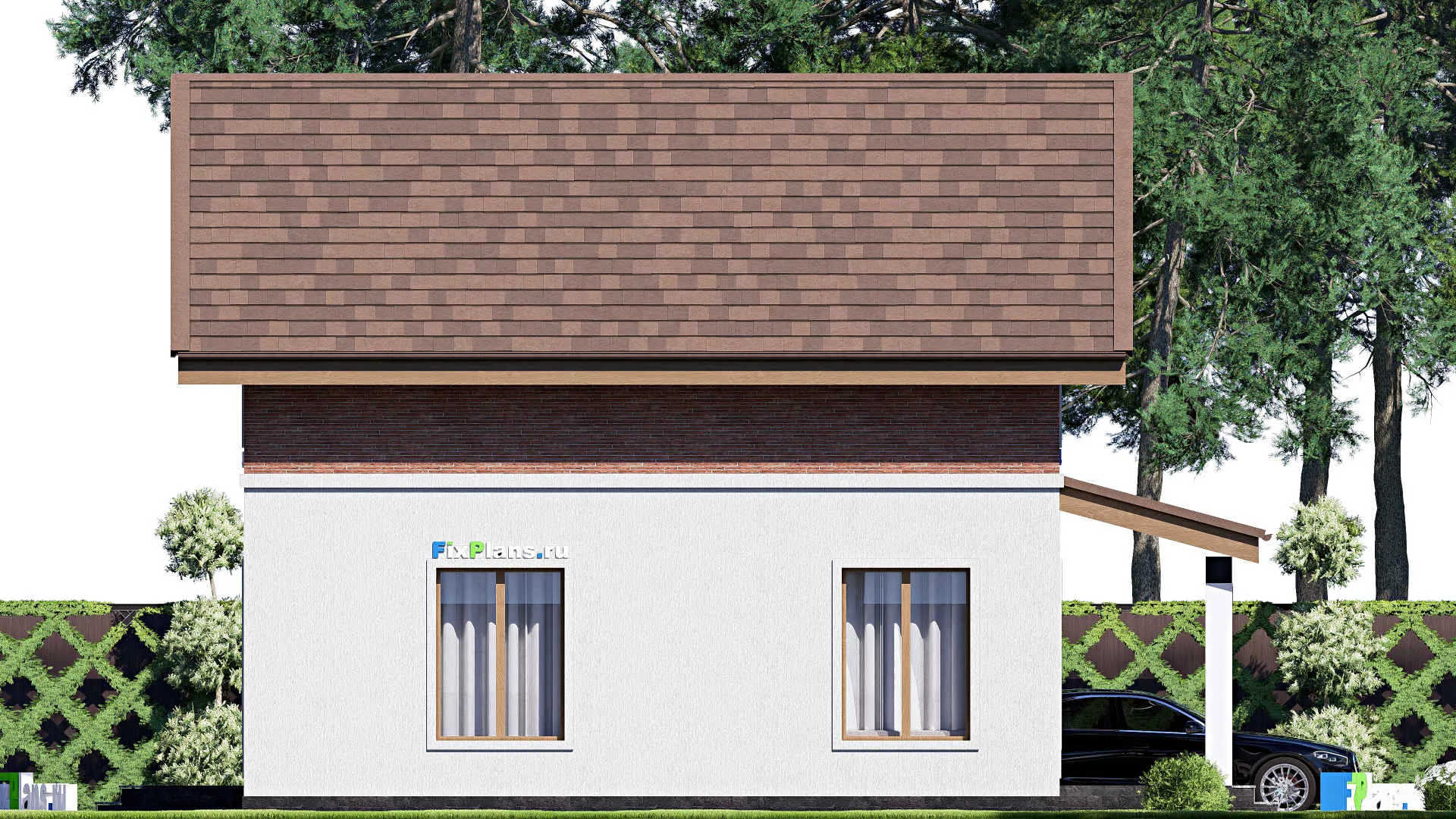 F-20051 - Проект дома с мансардой 10 на 13, площадью 130 м² с 4 спальнями