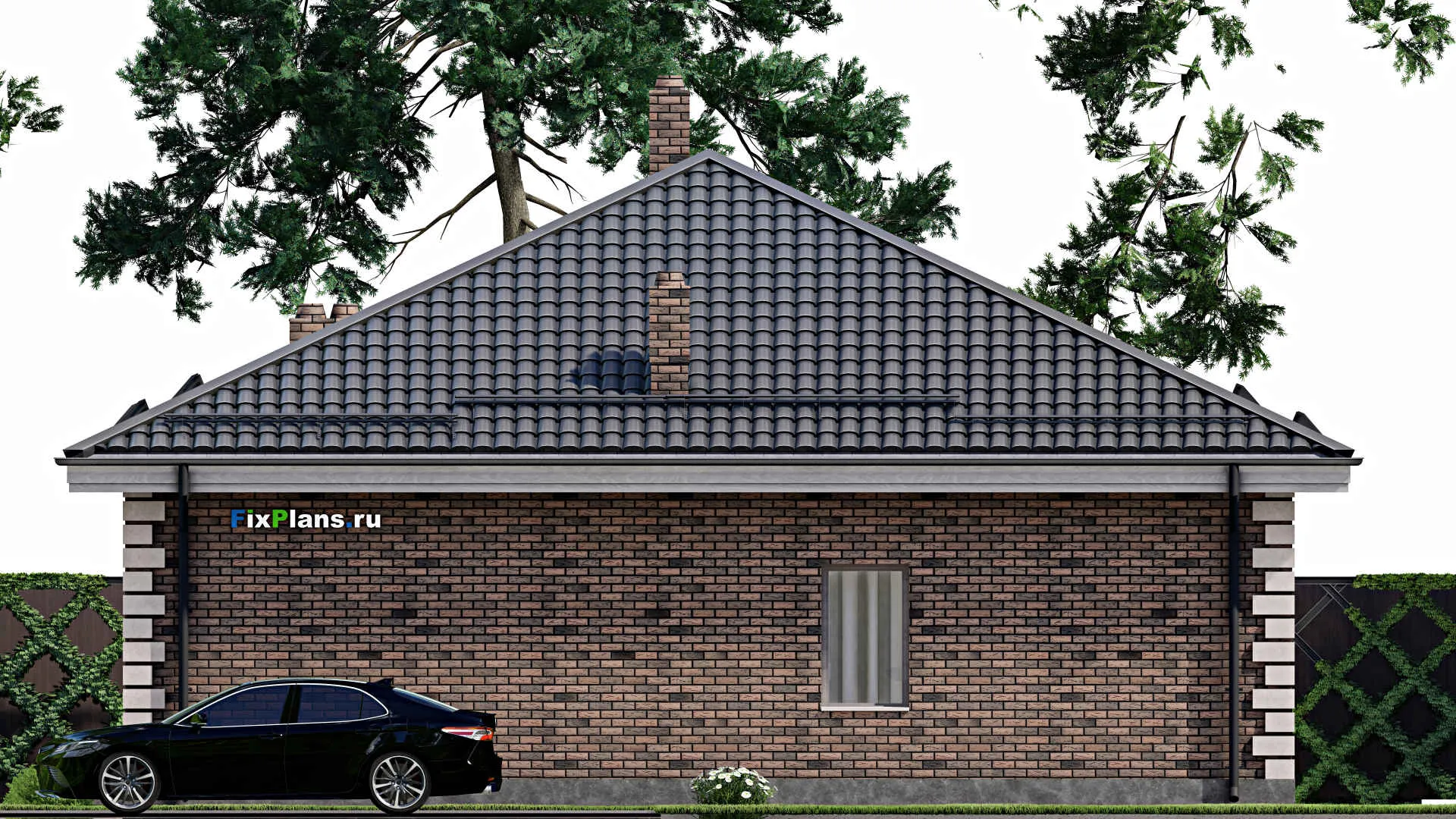 F-3176 - Проект одноэтажного дома 12 на 14, площадью 120 м² с 4 спальнями