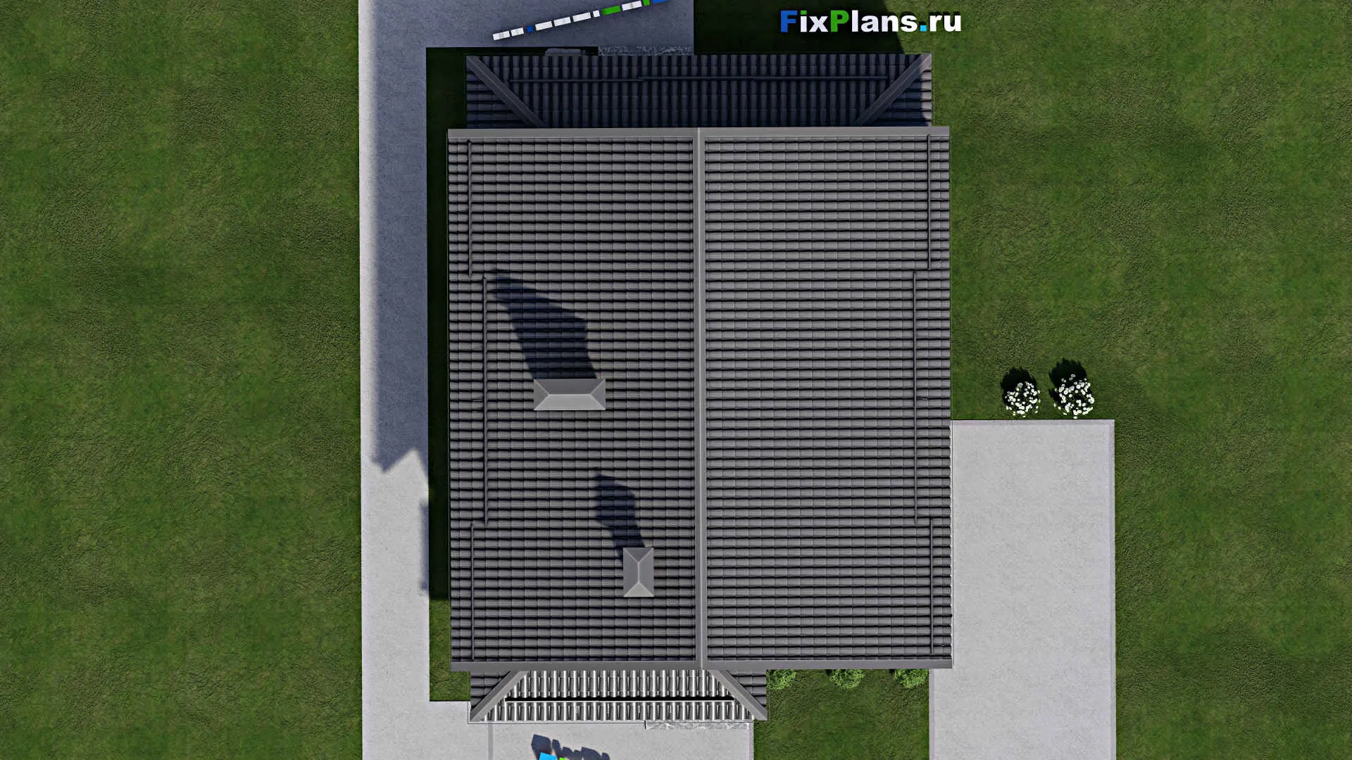 F-10088 - Проект дома с мансардой 10 на 14, площадью 190 м² с террасой и 5 спальнями