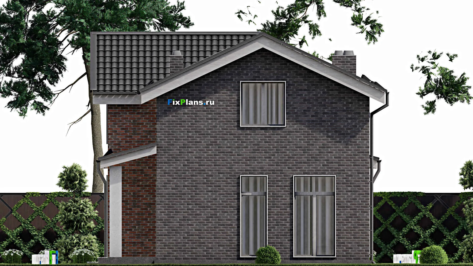F-2564 - Проект дома с мансардой 9 на 14, площадью 170 м² с террасой и 3 спальнями