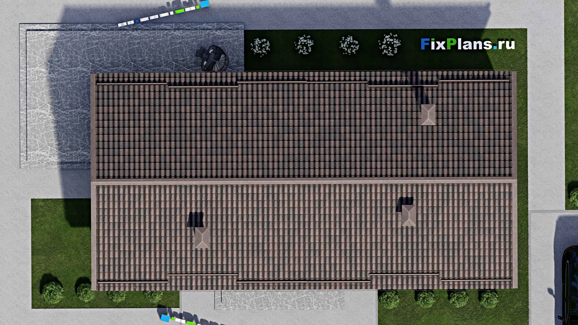 F-4490 - Проект одноэтажного дома 8 на 17, площадью 150 м² с террасой и 3 спальнями