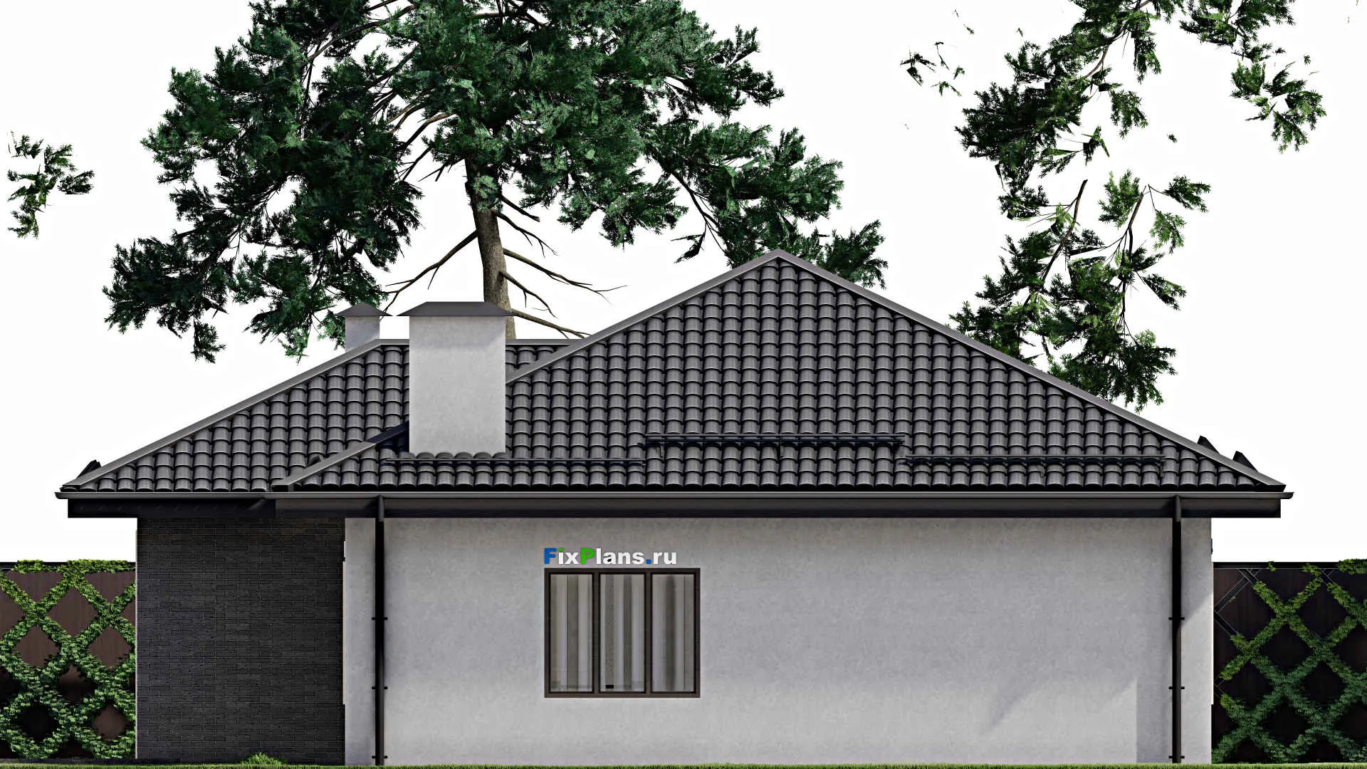 F-4373 - План одноэтажного дома 10 на 13, площадью 90 м² с 2 спальнями