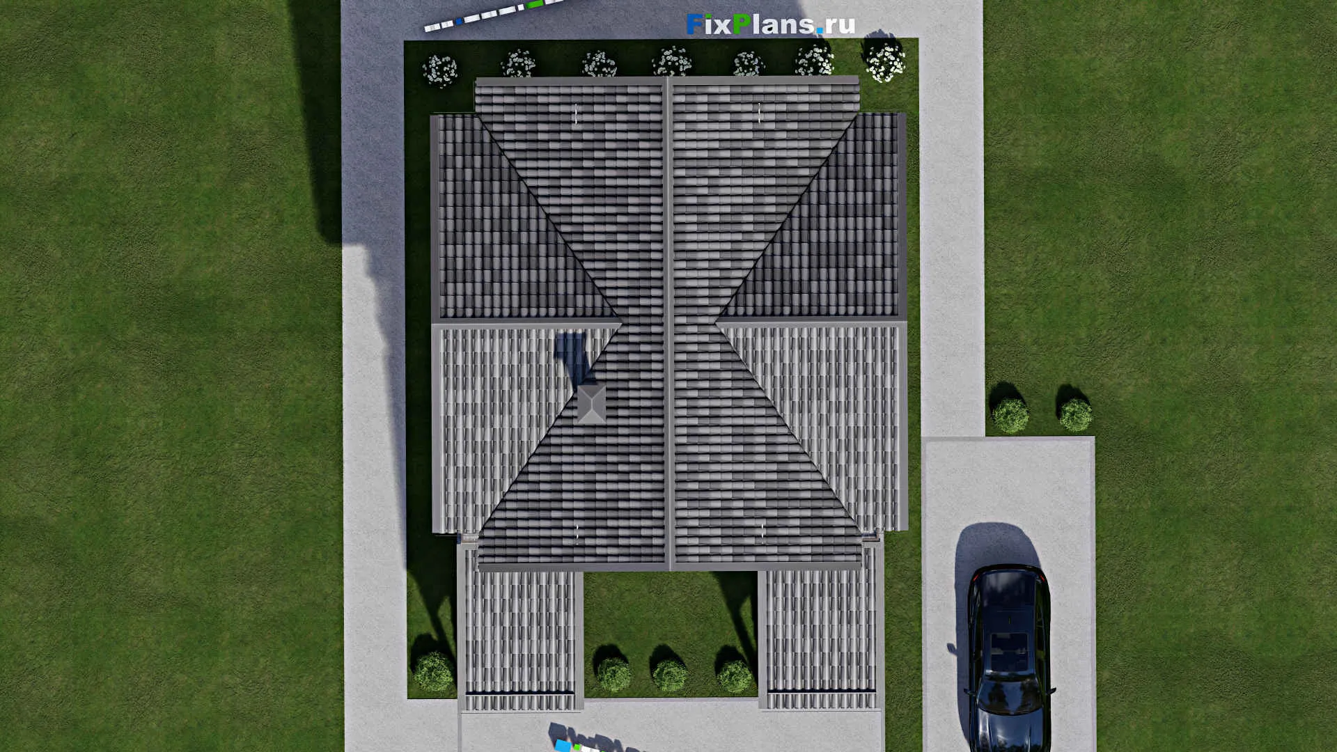 F-6326 - Проект дома с мансардой 10 на 11, площадью 180 м² с балконом, цокольным этажом и 4 спальнями